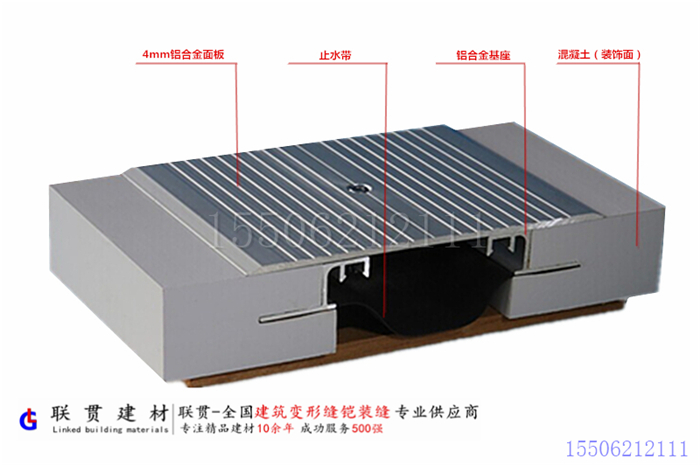 楼地面盖板型QBC变形缝平面