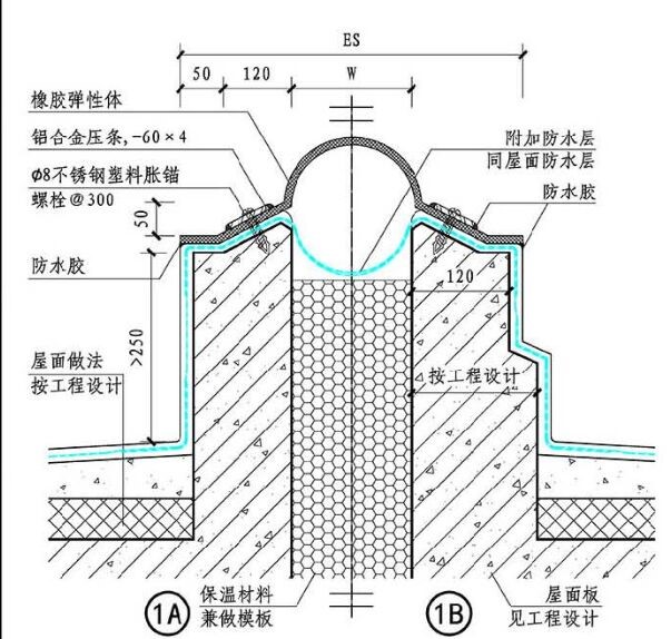 橡胶防震型屋面变形缝